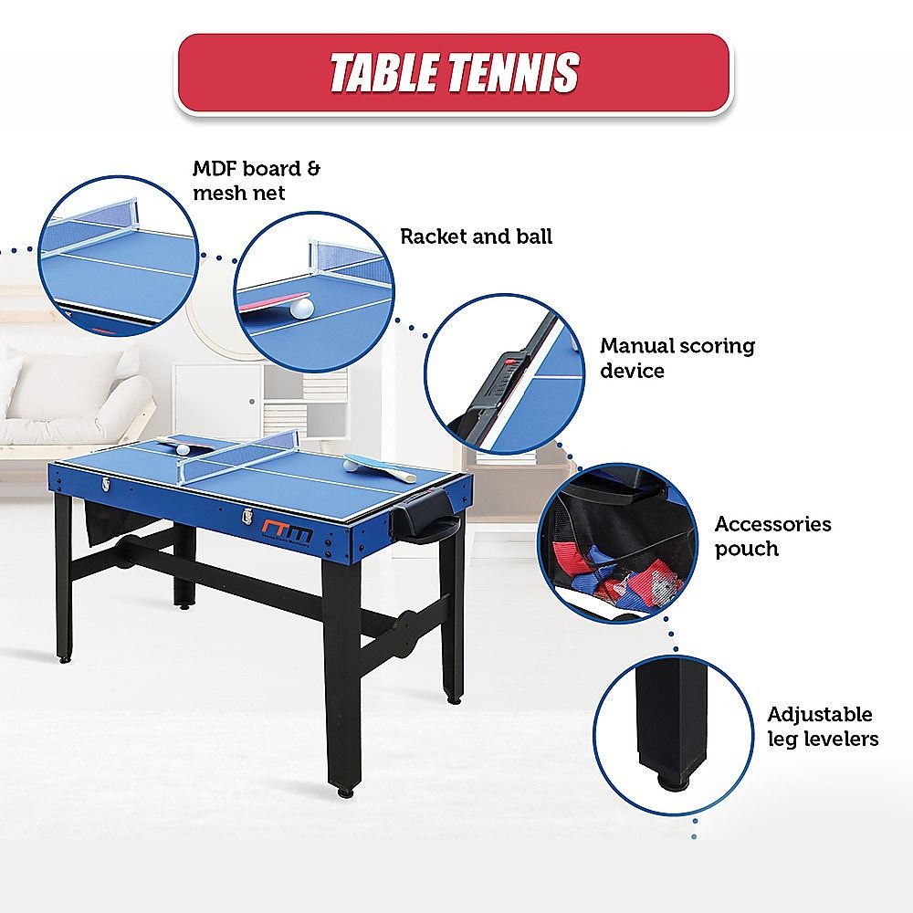 Games Table 4FT 12-in-1 Combo Foosball Soccer Basketball Hockey Pool Tennis