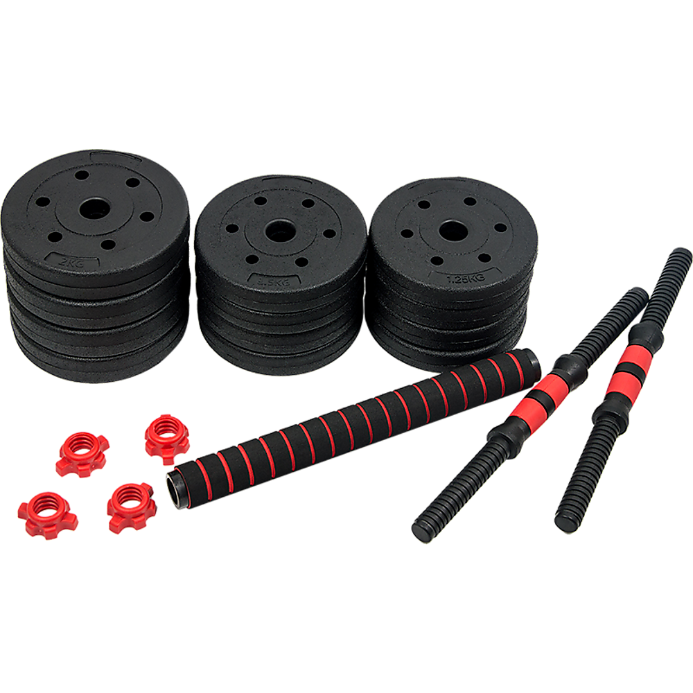 Dumbbell Set Adjustable 20kg Rubber Barbell Home Gym Exercise Weights