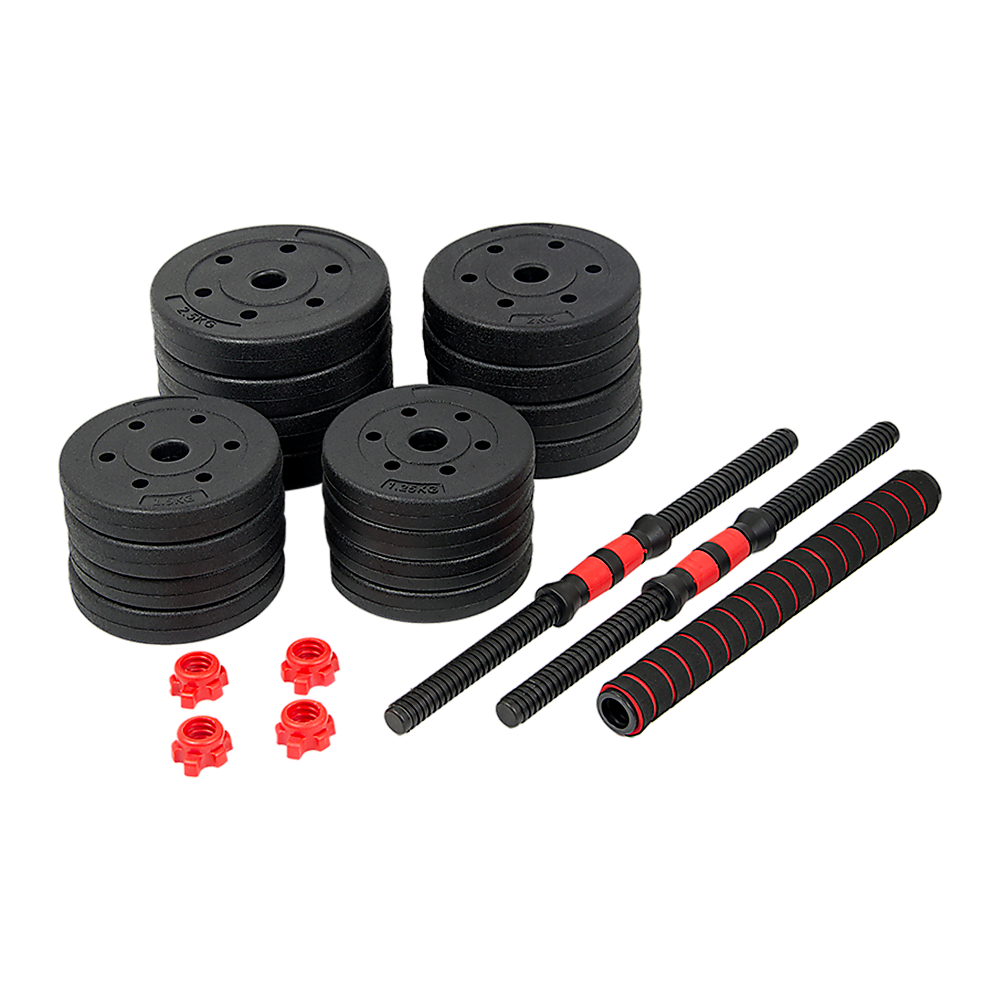 Dumbbell Set Adjustable 30kg Rubber Barbell Home Gym Exercise Weights