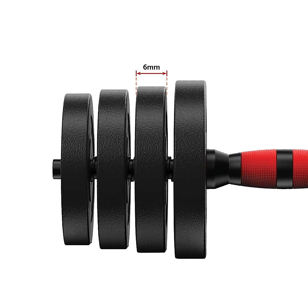 Dumbbell Set Adjustable 30kg Rubber Barbell Home Gym Exercise Weights