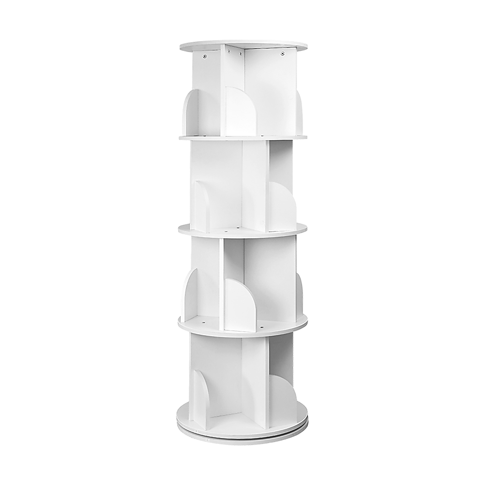 Display Shelf 4 Tier 360-Degree Rotating Bookcase Organiser