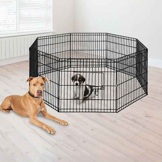 Pet Dog Playpen 24" 8 Panel Puppy Exercise Cage Enclosure Fence