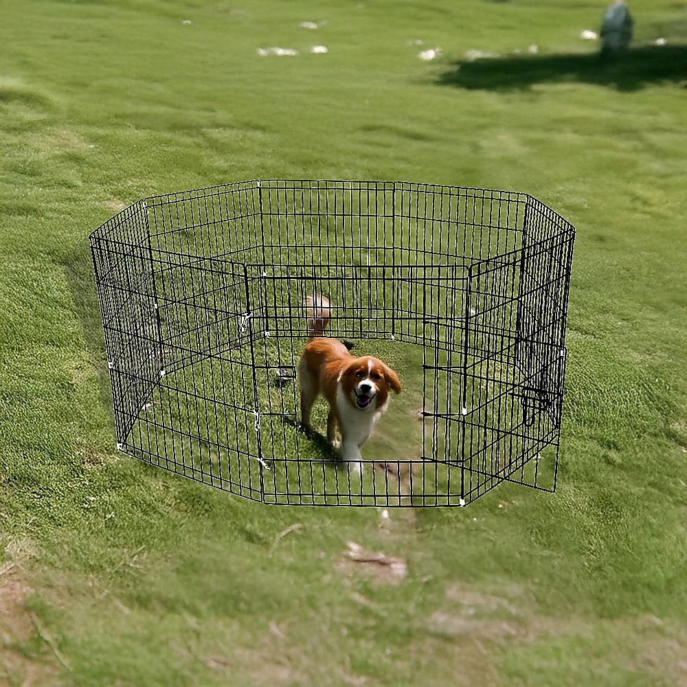 Pet Dog Playpen 24" 8 Panel Puppy Exercise Cage Enclosure Fence