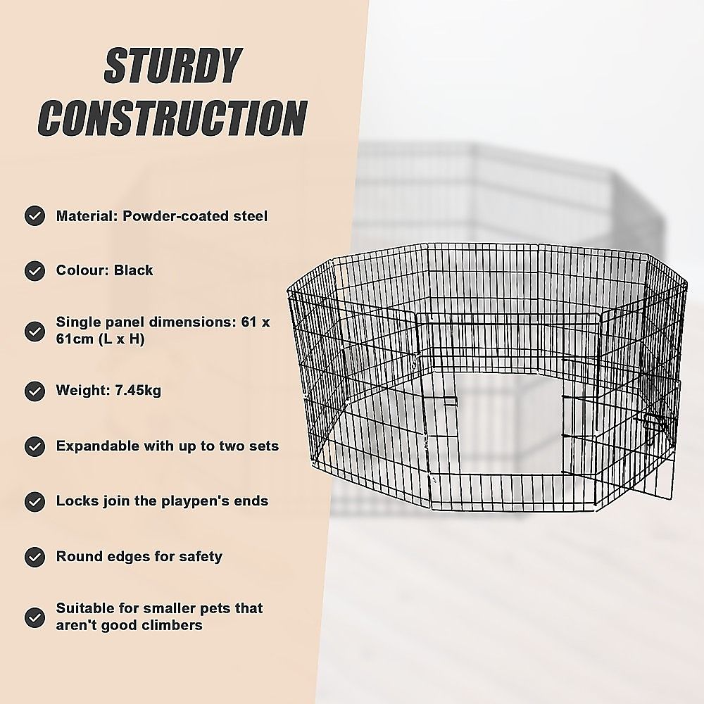 Pet Dog Playpen 24" 8 Panel Puppy Exercise Cage Enclosure Fence