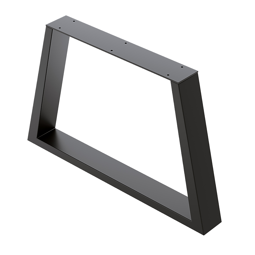 Table Bench Desk Legs Trapezium Shaped Retro Industrial Design Fully Welded - Black
