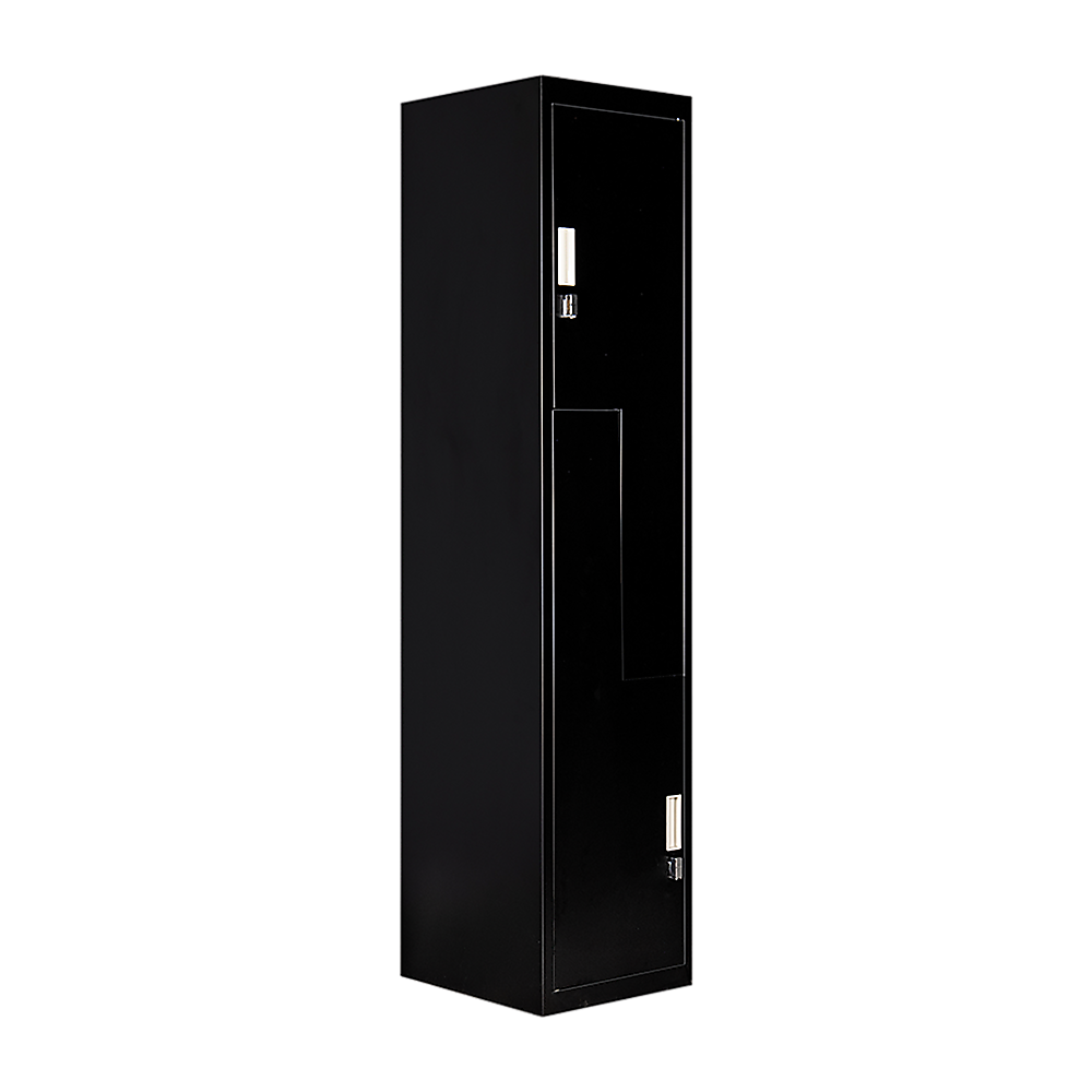 Two-Door L-Shaped Office Gym Shed Storage Lockers - Black