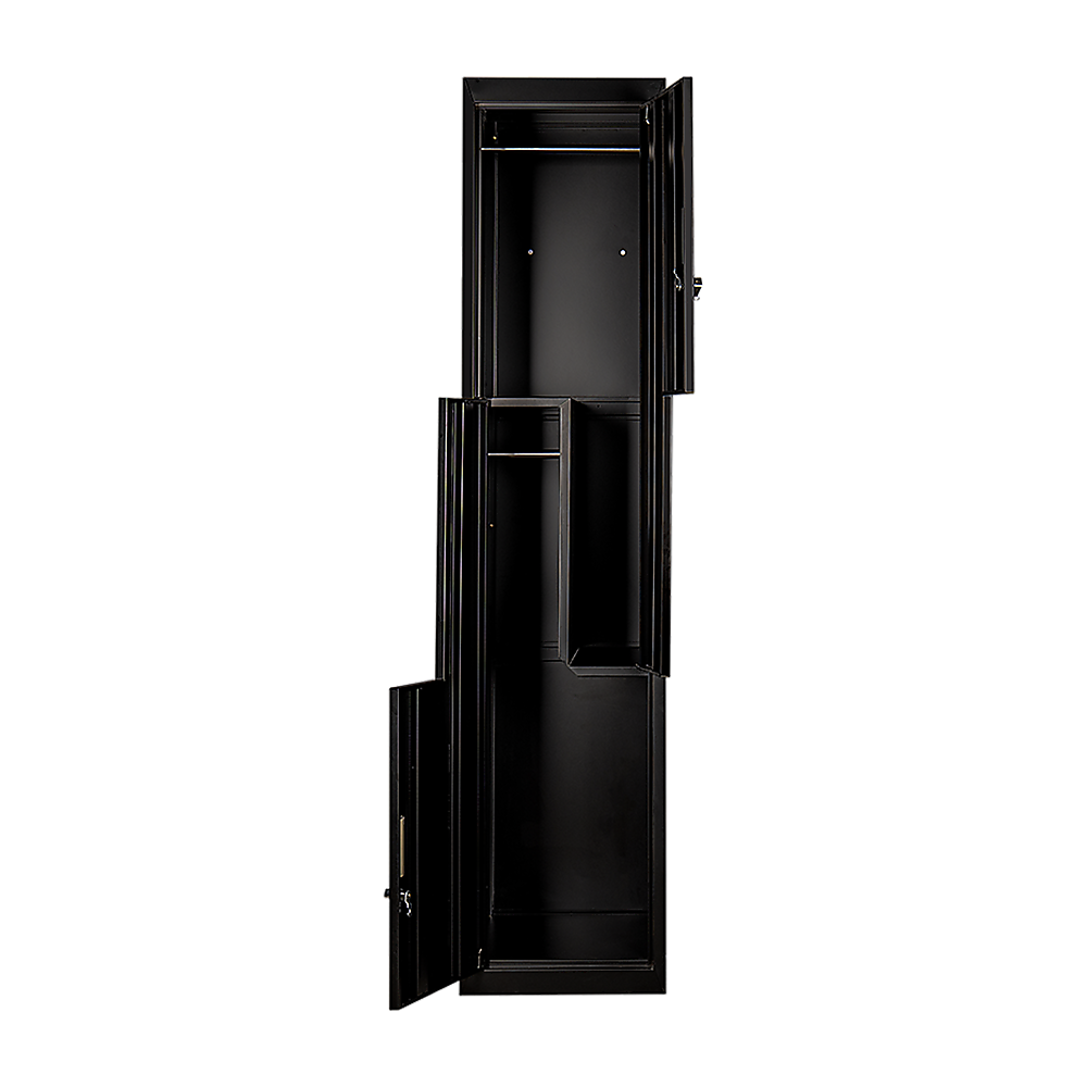 Two-Door L-Shaped Office Gym Shed Storage Lockers - Black