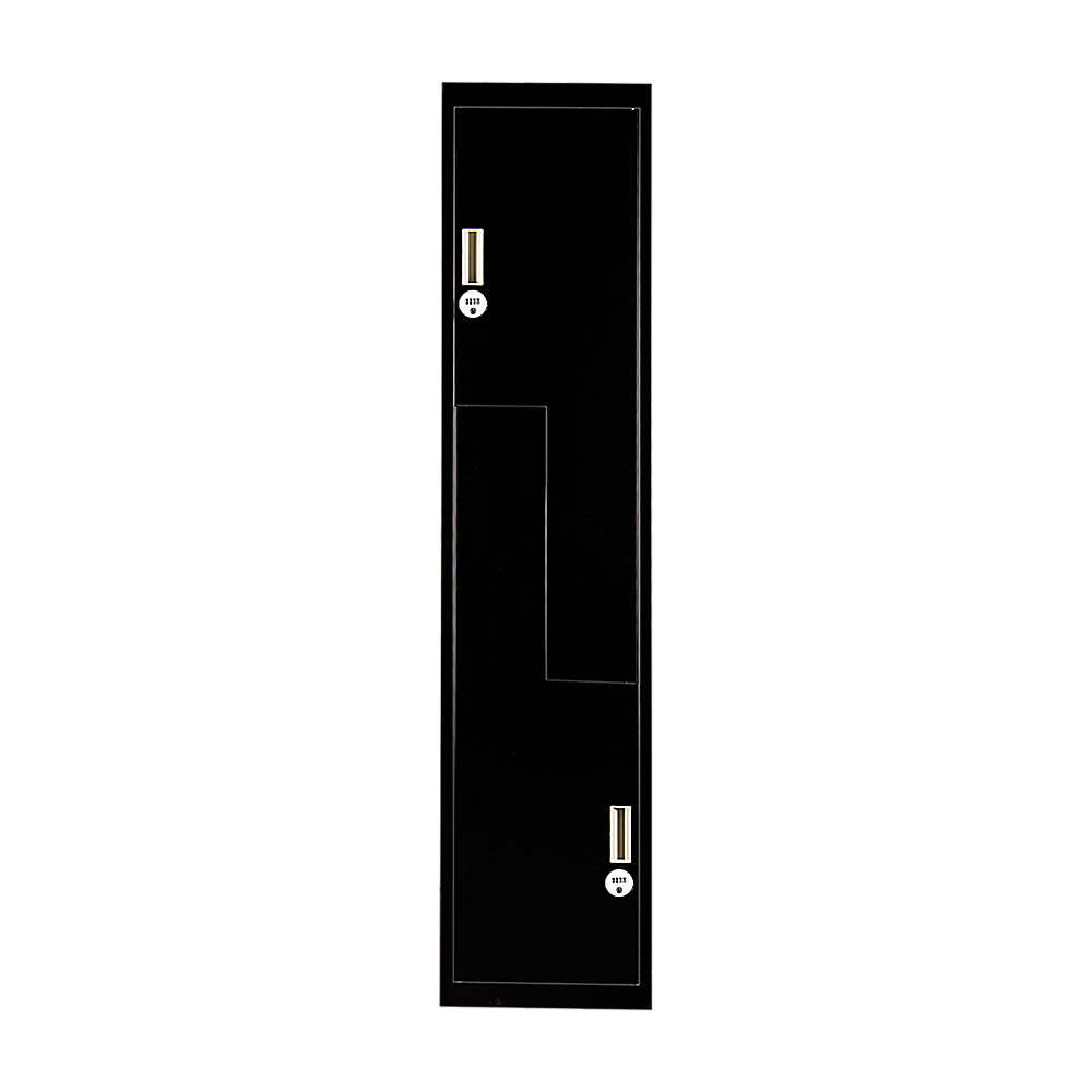 Two-Door L-Shaped Office Gym Shed Storage Lockers - Black