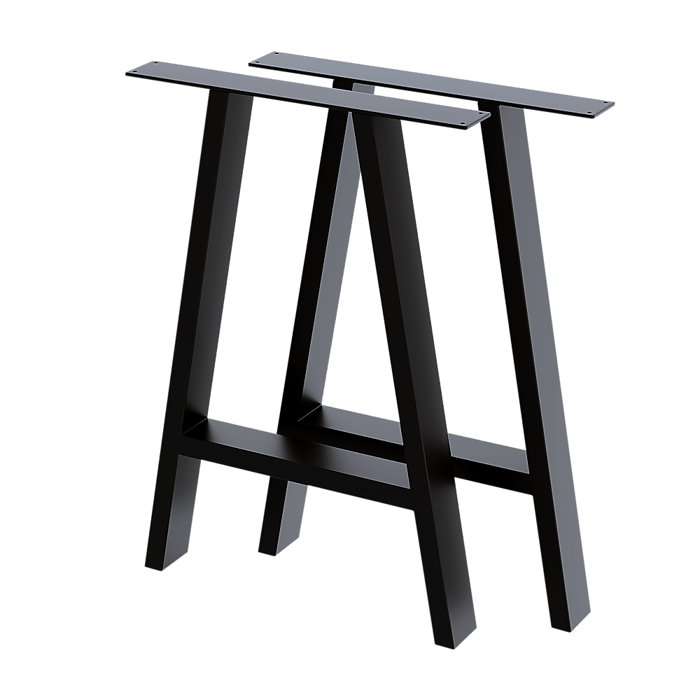 Rustic Dining Table Legs 2x Steel Industrial Vintage 71cm - Black