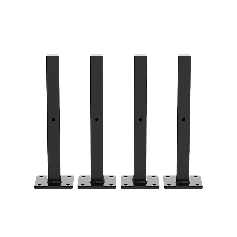 Floating Shelf Brackets 20cm Industrial Metal Shelving Supports 4-Pack - Black