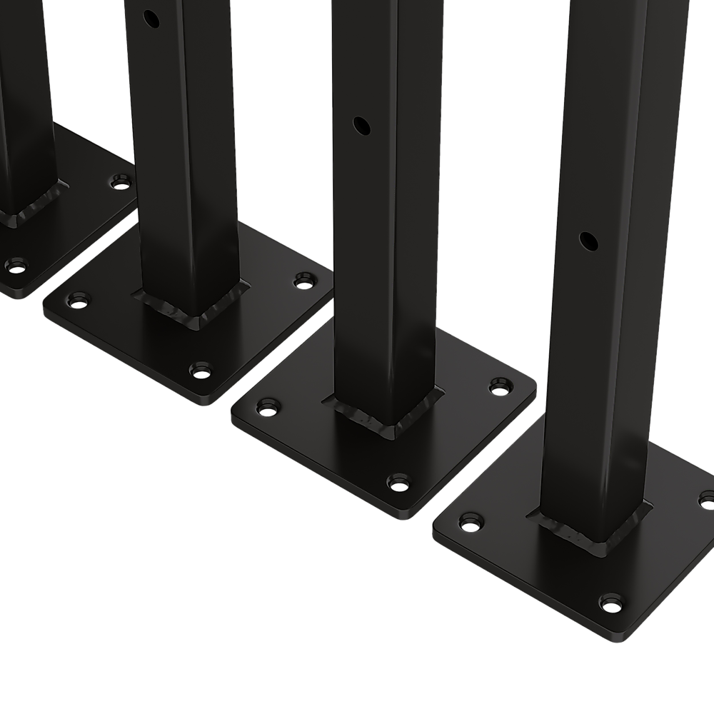 Floating Shelf Brackets 20cm Industrial Metal Shelving Supports 4-Pack - Black