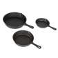 Cast Iron Skillet Fry Pan Set Pre-Seasoned 3 Pcs Frying Pan Set