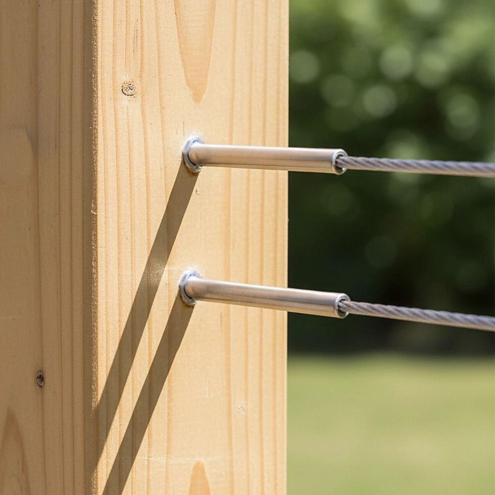 Stainless Steel DIY Rope Balustrade Kit 3.2mm Swage 2 x Lag Screw Term - 10 Pack