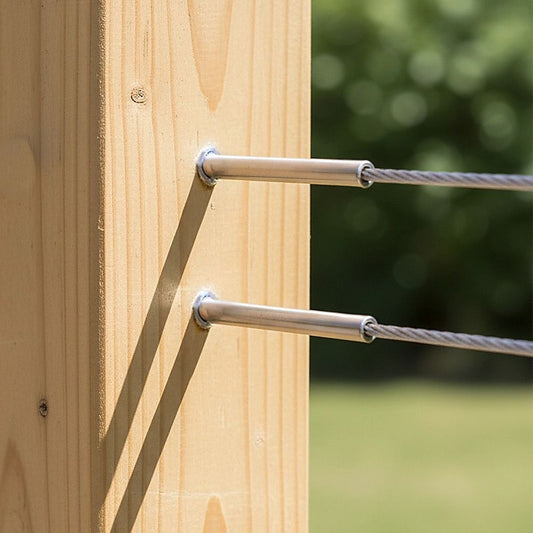 Stainless Steel DIY Rope Balustrade Kit 3.2mm Swage 2 x Lag Screw Term - 10 Pack