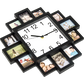 Photo Frame Clock 12-Picture Display Collage Wall Clock Home Décor