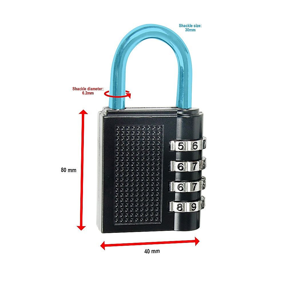 Combination Padlock X2 4-Digit Outdoor Weatherproof Security School Lock Travel
