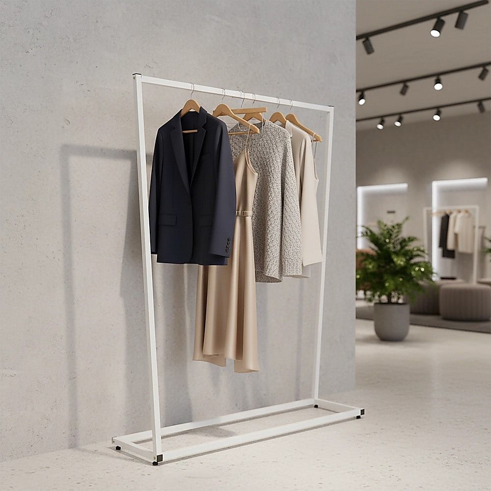 Clothing Garment Rack Commercial Retail Shop White 06