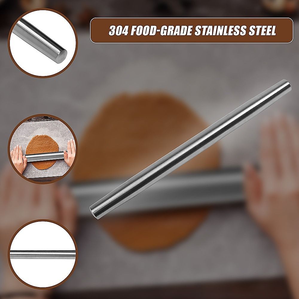 Rolling Pin Professional Baking Premium 304 Stainless Steel Kitchen Rod