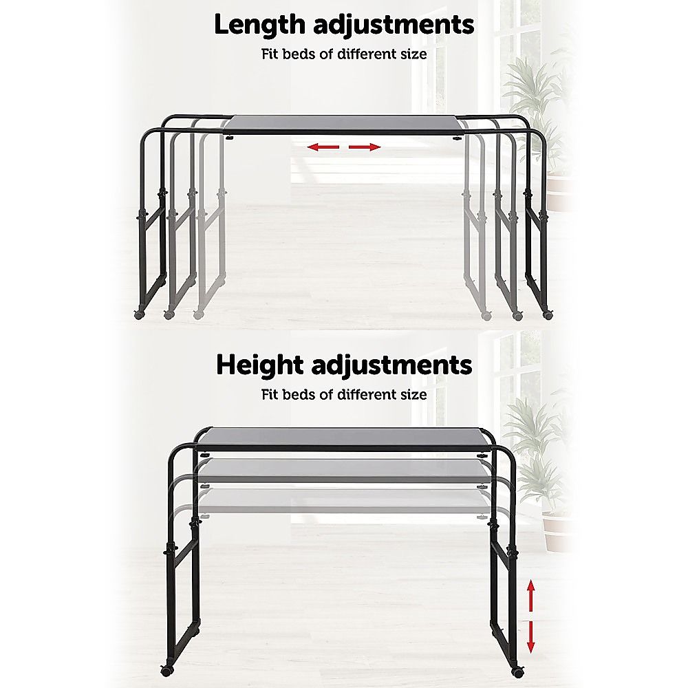 Overbed Table Laptop Desk with Wheels Adjustable Workstation