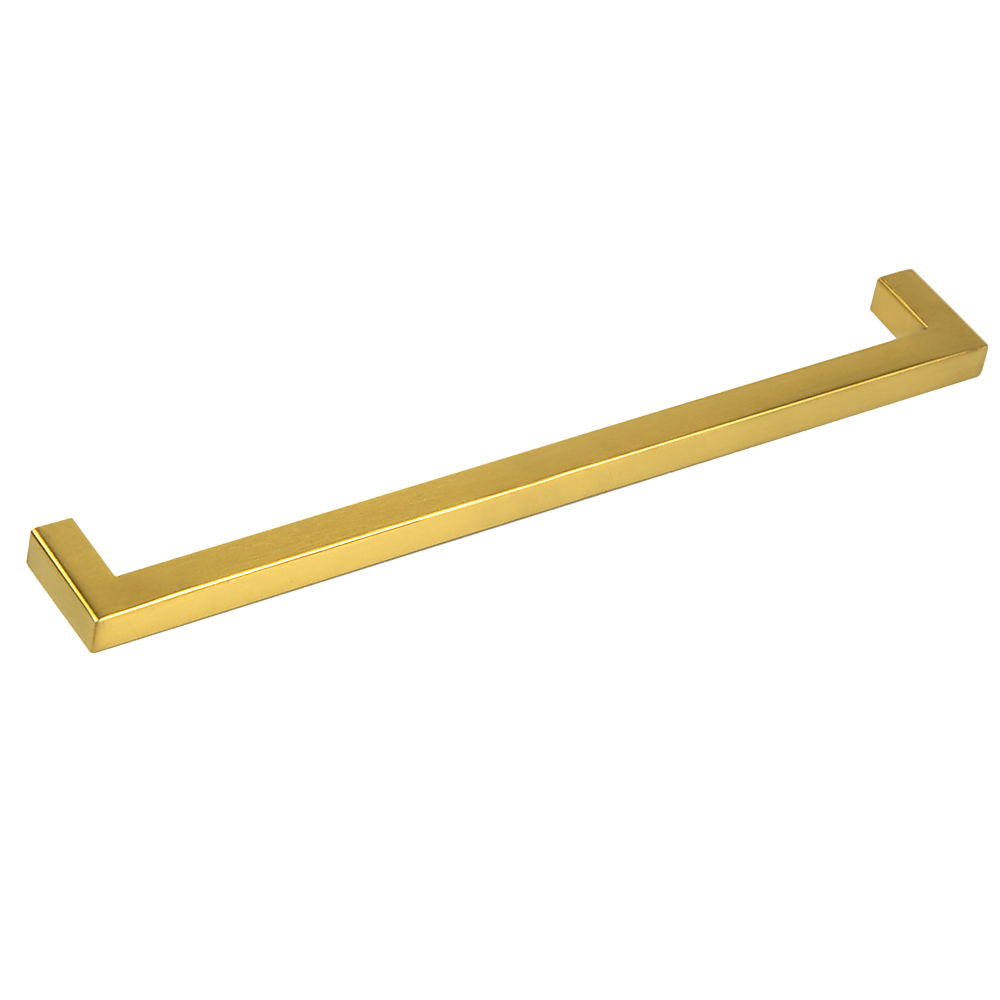 Brushed Brass Drawer Pulls Set of 15 - Kitchen Cabinet Handles Gold Finish 256mm