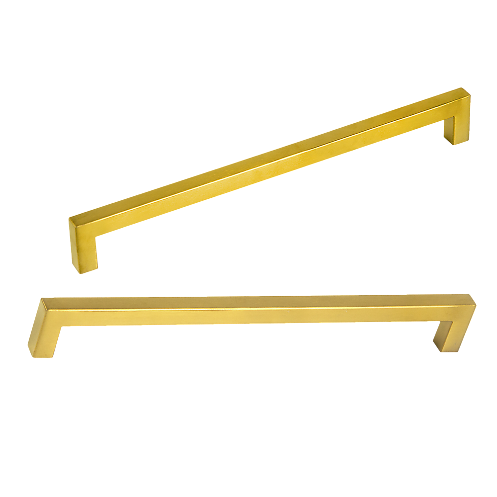 Brushed Brass Drawer Pulls Set of 15 - Kitchen Cabinet Handles Gold Finish 256mm