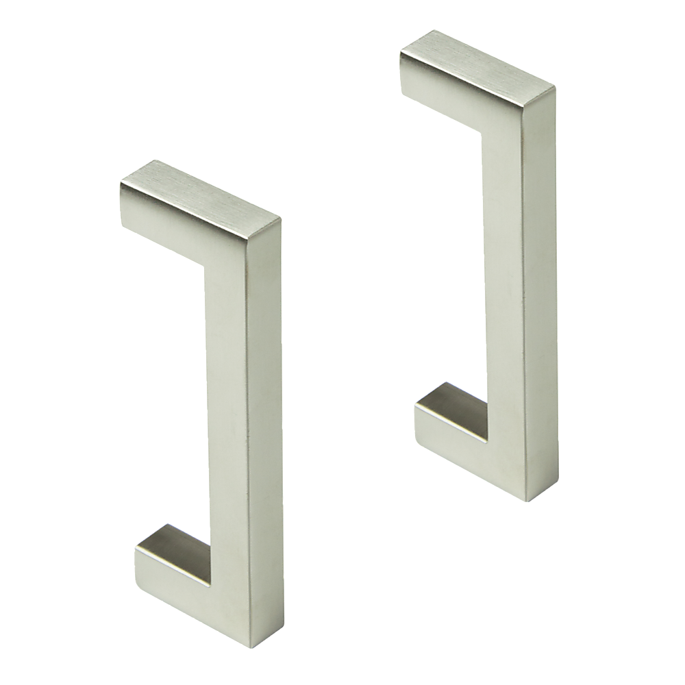 Brushed Nickel Stainless Steel Kitchen Cabinet Square Drawer Pull Handles 15-Pack