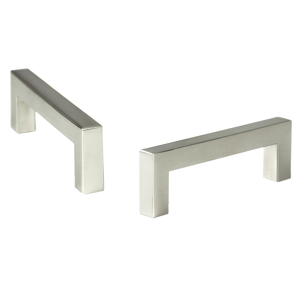 Brushed Nickel Stainless Steel Kitchen Cabinet Square Drawer Pull Handles 15-Pack