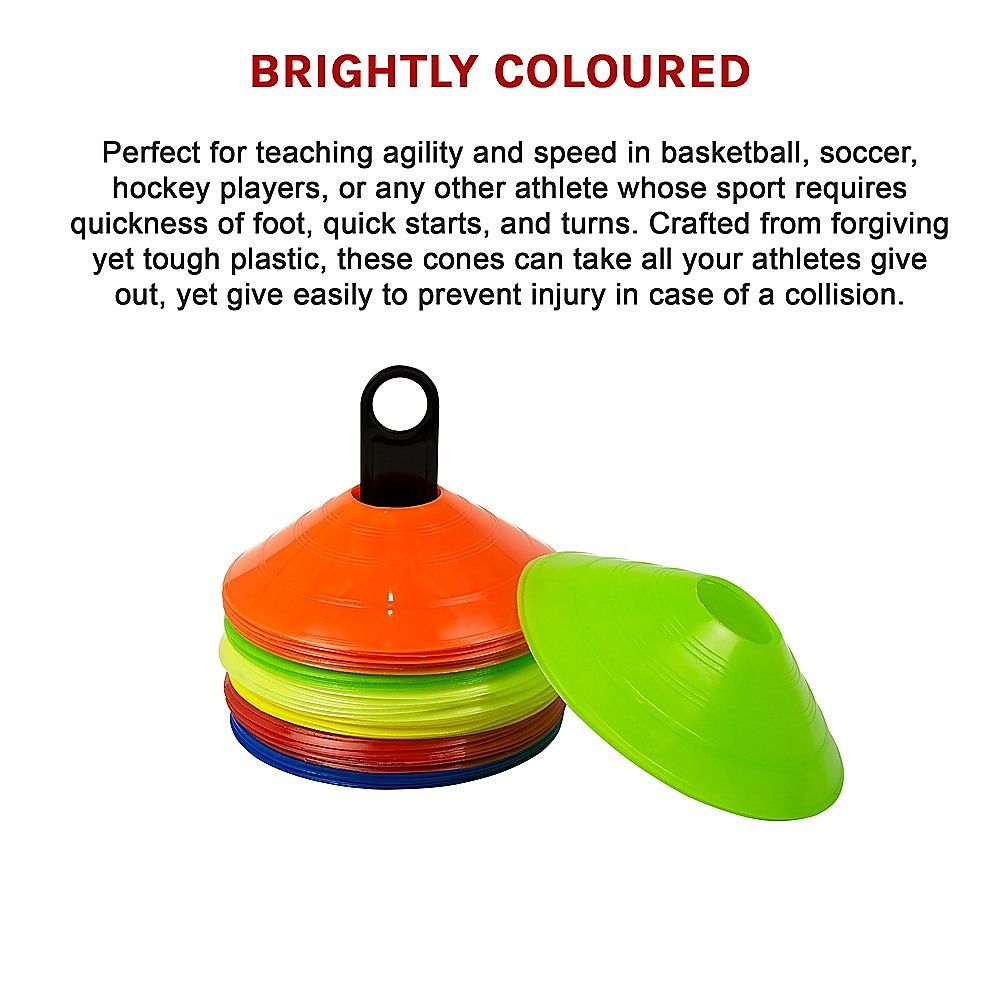 Sports Training Discs 60 Pack Markers Cones for Soccer AFL Exercise Fitness
