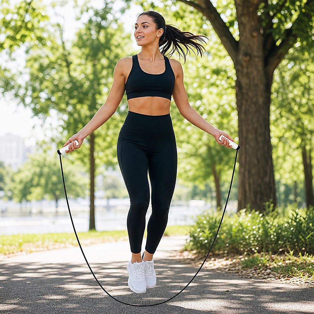 Skipping Rope Jump with Counter Smart Adjustable Calorie Counting Ropeless Cable