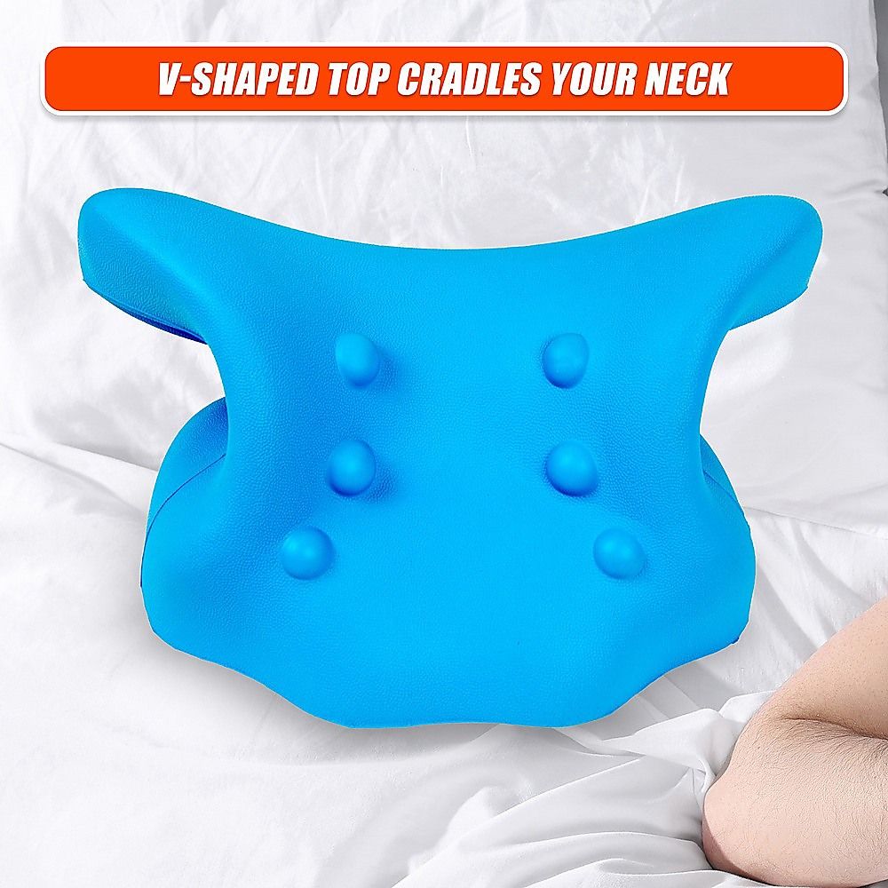 Neck Traction Pillow Cloud Support Stretcher for Cervical Pain Relief