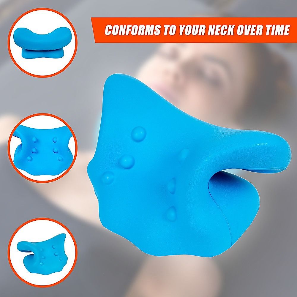 Neck Traction Pillow Cloud Support Stretcher for Cervical Pain Relief