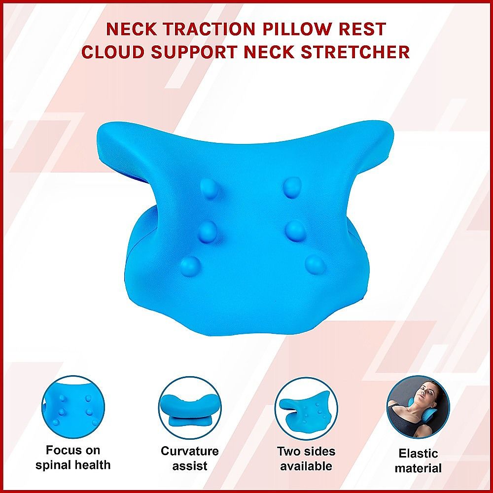 Neck Traction Pillow Cloud Support Stretcher for Cervical Pain Relief