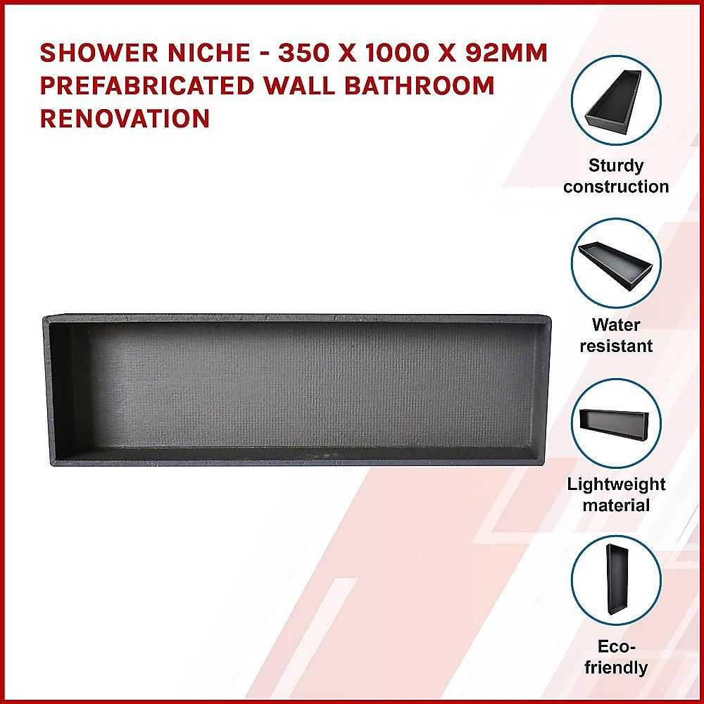 Shower Niche Prefabricated Bathroom Wall Renovation - 350 x 1000 x 92mm