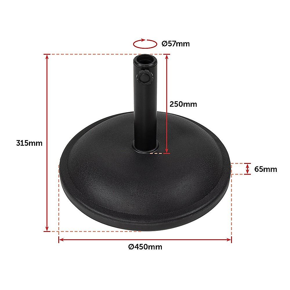 Patio Sun Umbrella Base 20kg Durable Parasol Garden Stand Cement Round
