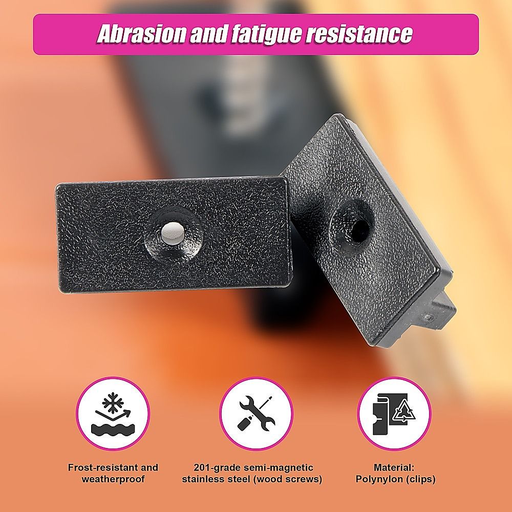 Composite Decking Hidden Fixing Fasteners - 100 Plastic T Clips & Screws