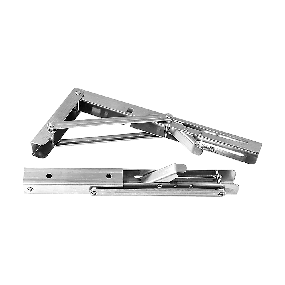 Stainless Steel Folding Table Bracket 2x 10" Heavy Duty 50kg Load