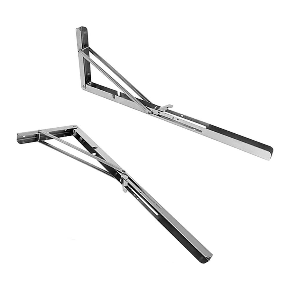Stainless Steel Folding Table Bracket Shelf Bench 50kg Load Heavy Duty 20" Set of 2