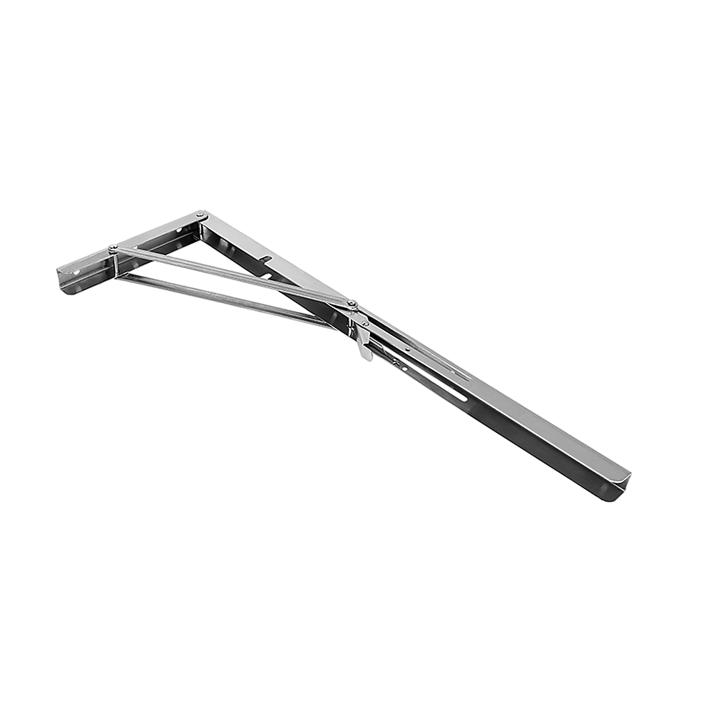 Stainless Steel Folding Table Bracket Shelf Bench 50kg Load Heavy Duty 20" Set of 2