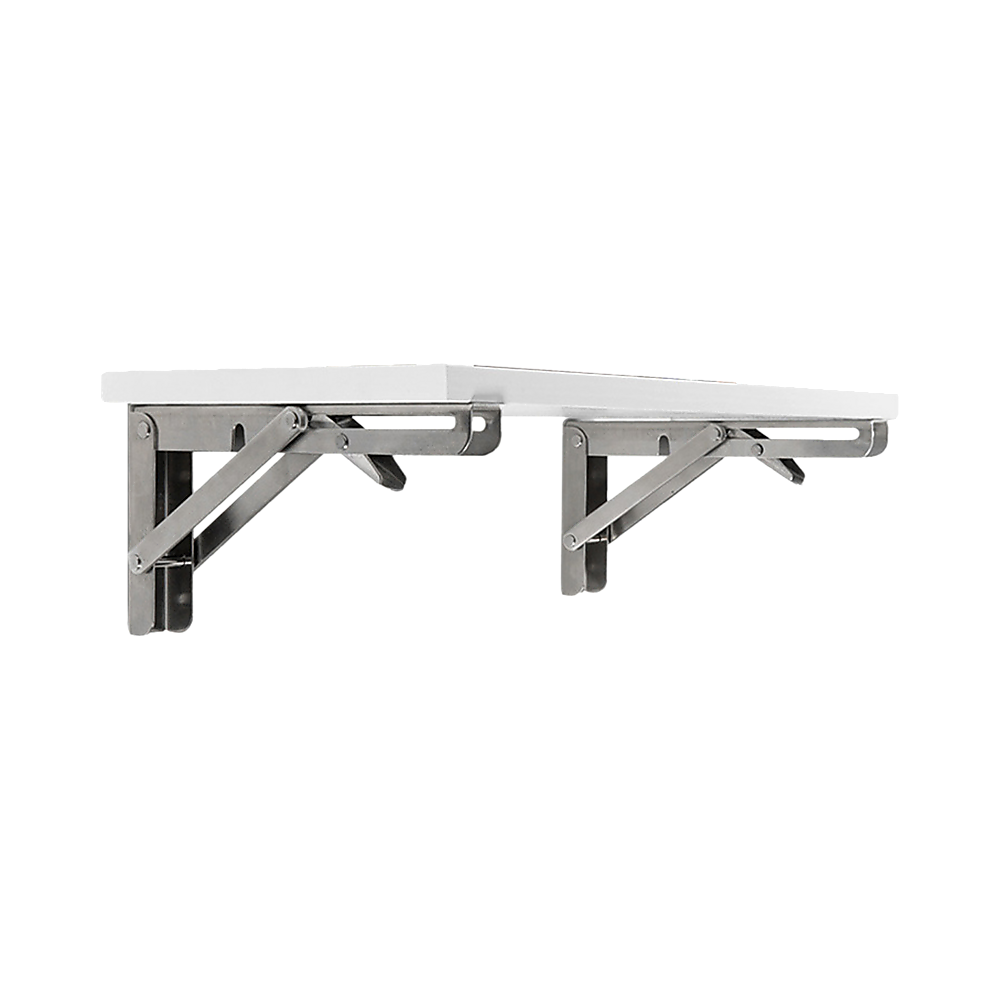 Stainless Steel Folding Table Bracket Shelf Bench 50kg Load Heavy Duty 20" Set of 2