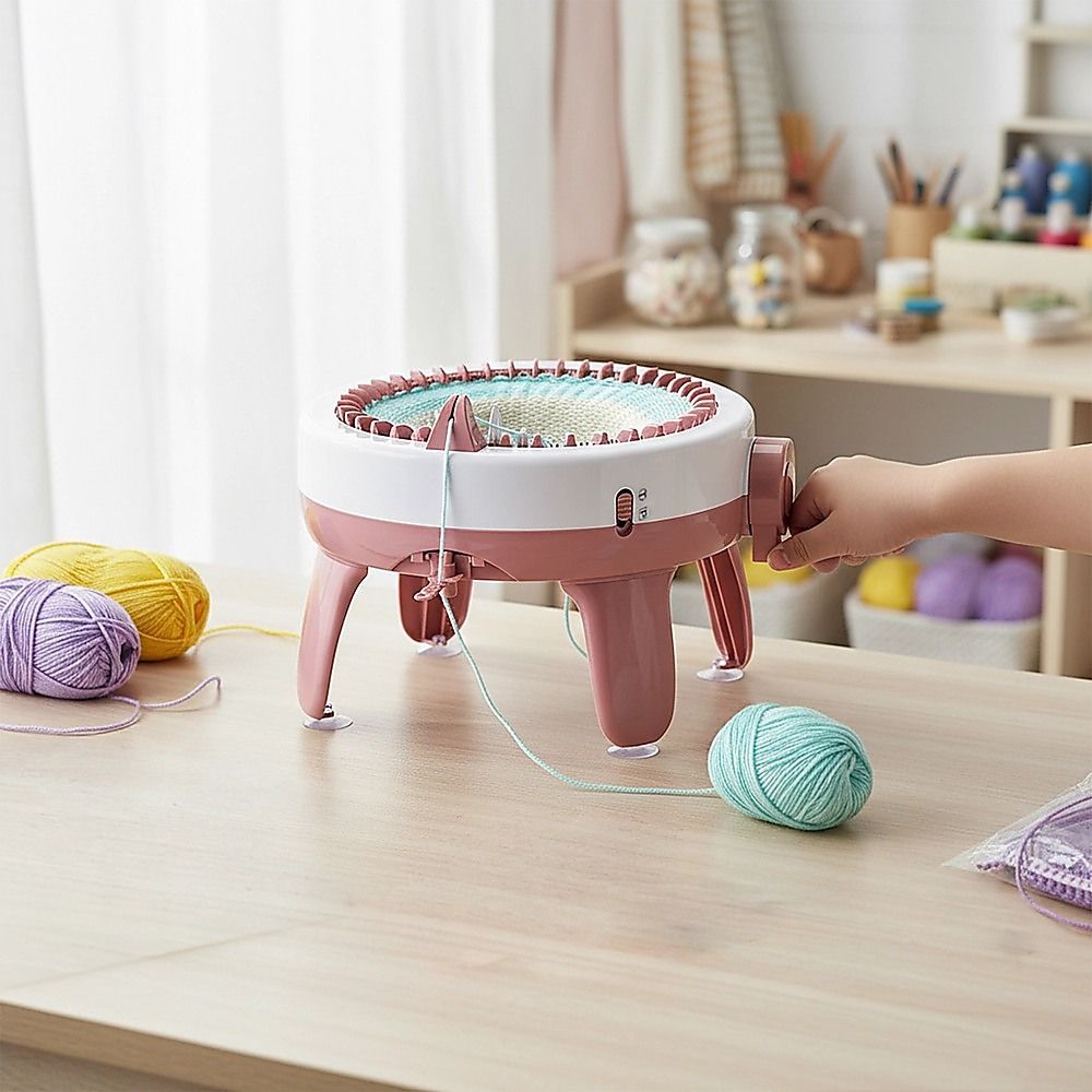 DIY Knitting Machine Smart Weaving Knit Rotating Kids Toy for Scarf, Sock, Hat Gift
