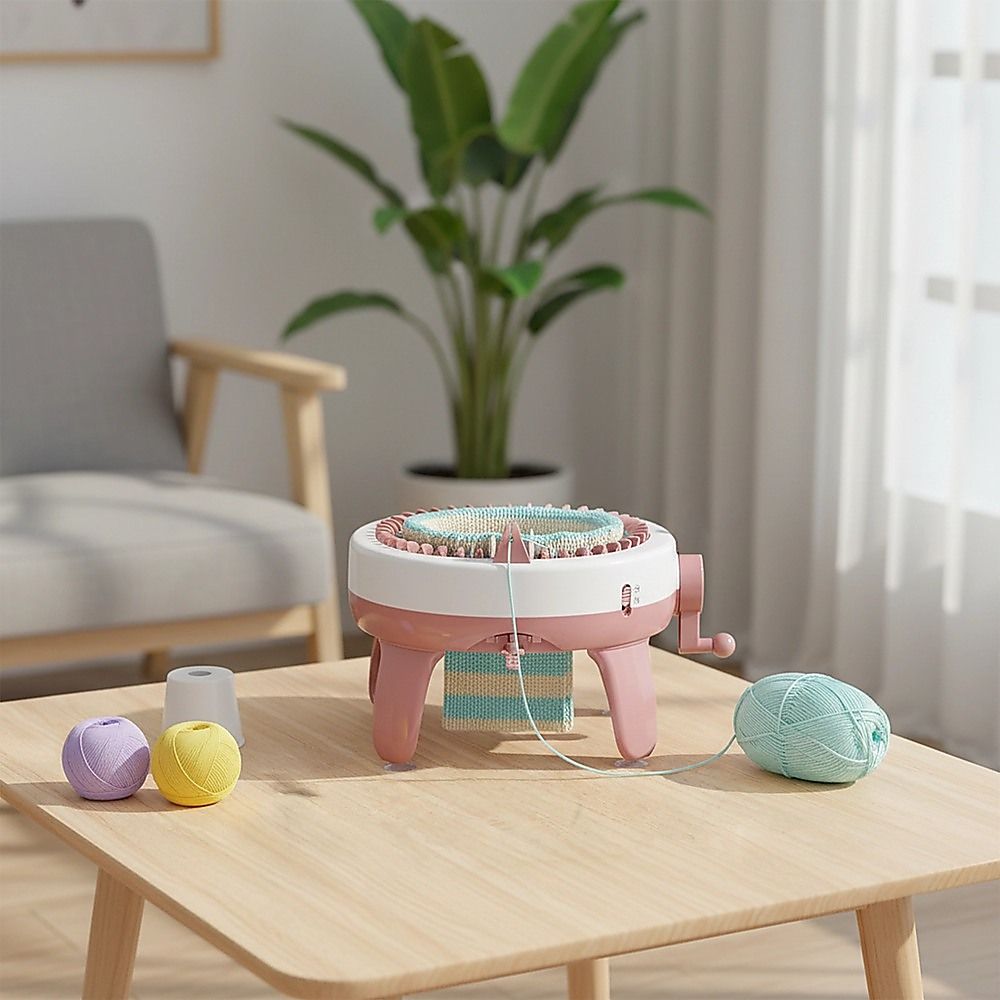 DIY Knitting Machine Smart Weaving Knit Rotating Kids Toy for Scarf, Sock, Hat Gift
