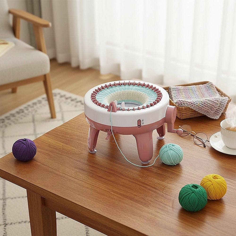 DIY Knitting Machine Smart Weaving Knit Rotating Kids Toy for Scarf, Sock, Hat Gift