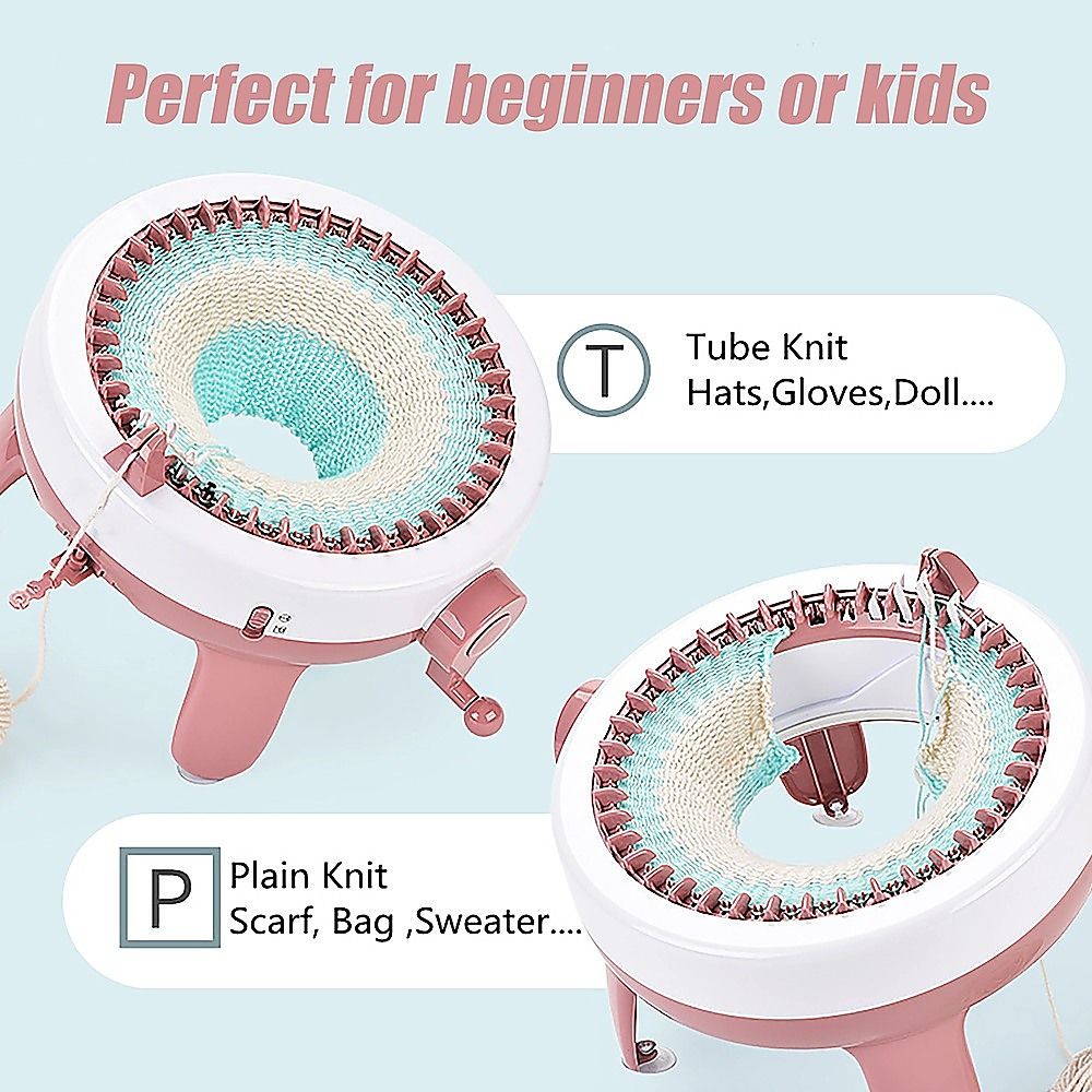 DIY Knitting Machine Smart Weaving Knit Rotating Kids Toy for Scarf, Sock, Hat Gift