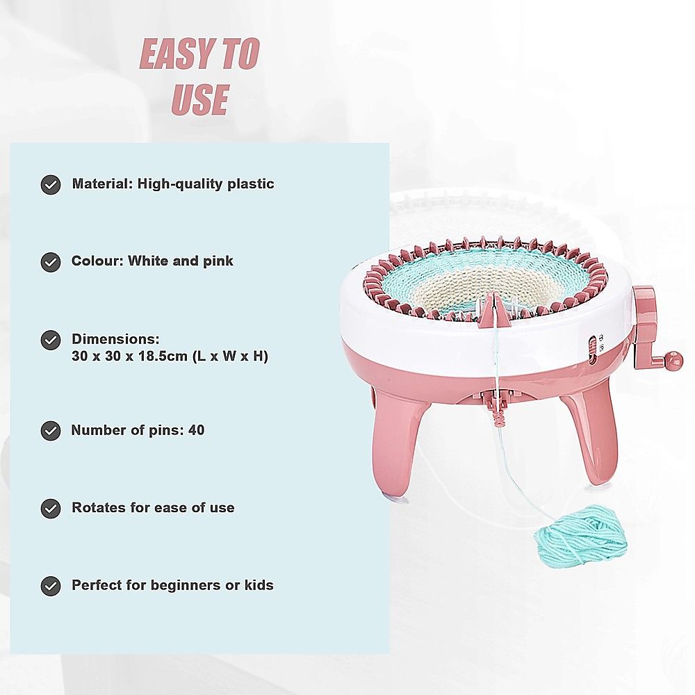 DIY Knitting Machine Smart Weaving Knit Rotating Kids Toy for Scarf, Sock, Hat Gift