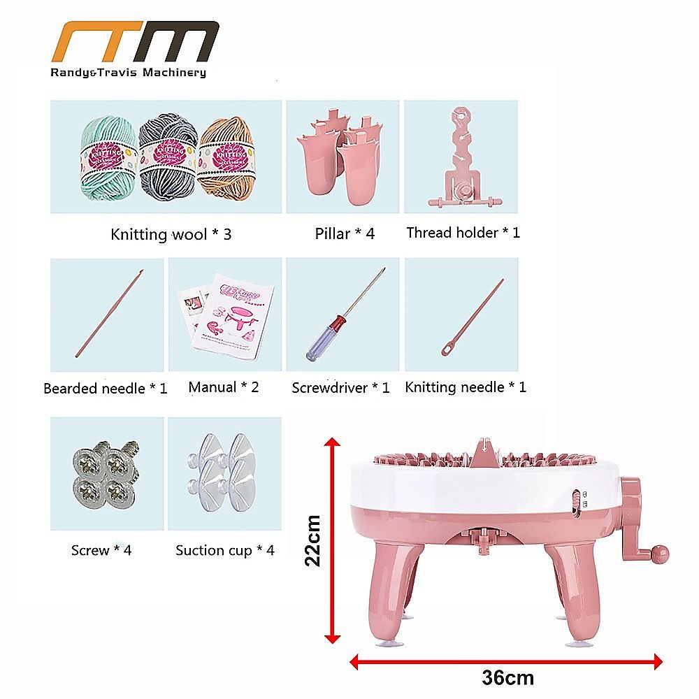 DIY Knitting Machine Smart Weaving Knit Rotating Kids Toy for Scarf, Sock, Hat Gift