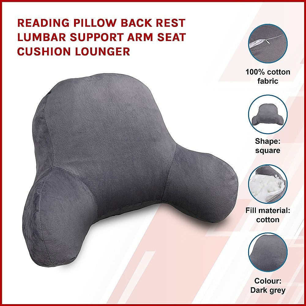 Reading Pillow Backrest Lumbar Support Arm Seat Cushion Lounger