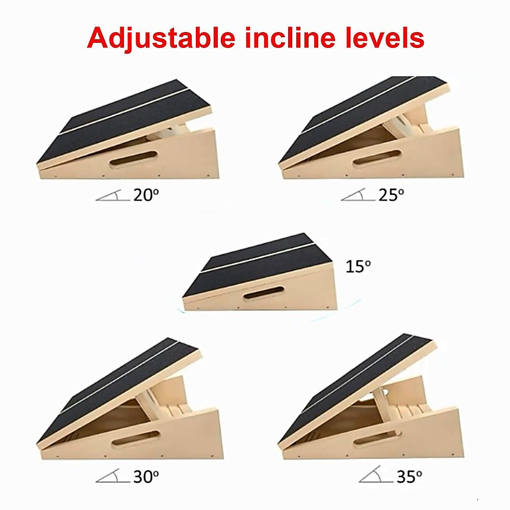 Exercise Board Wooden Slant with Adjustable Incline and Non-Slip Surface