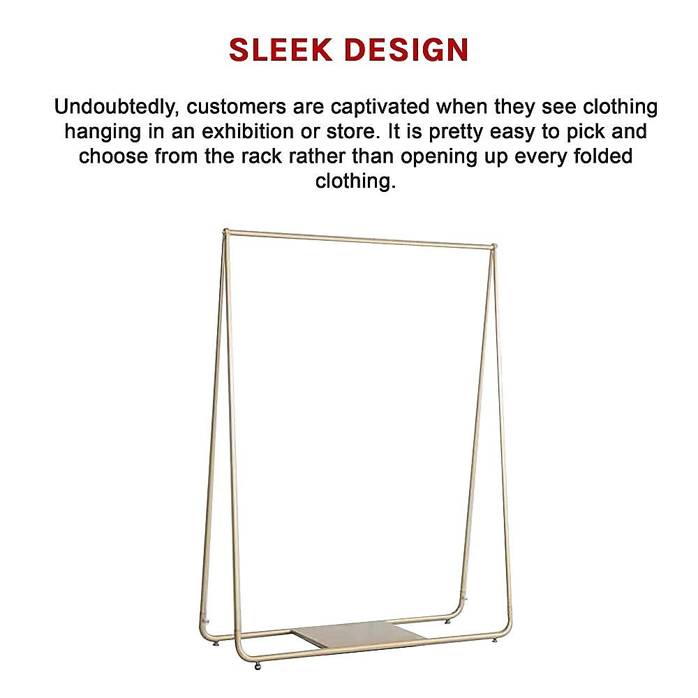 Garment Display Rack Gold Clothing Retail Shop Commercial