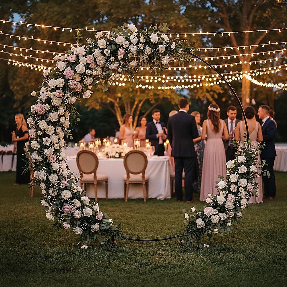 Wedding Hoop Round Circle Arch 2M Backdrop Flower Display Stand Frame Background