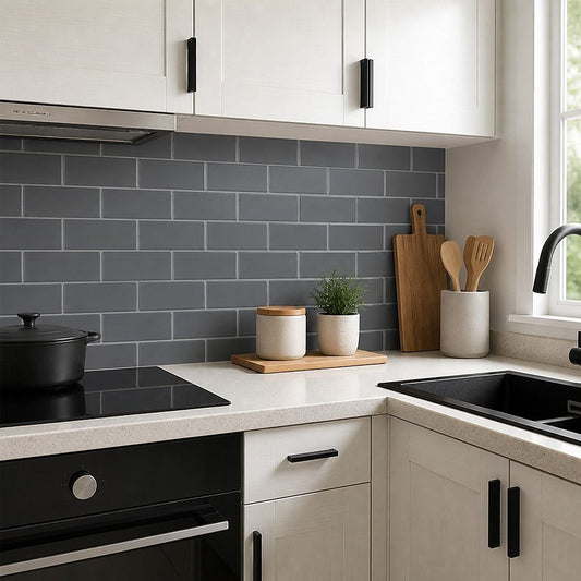 Peel and Stick Wall Tile 3D Dark Grey (30cm x 30cm x 10 sheets)